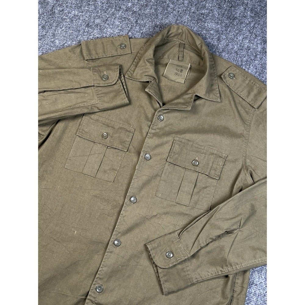 “Vintage 1984‎ US Army OG-107 Utility Shirt Jacket Olive Military Field Shirt L”